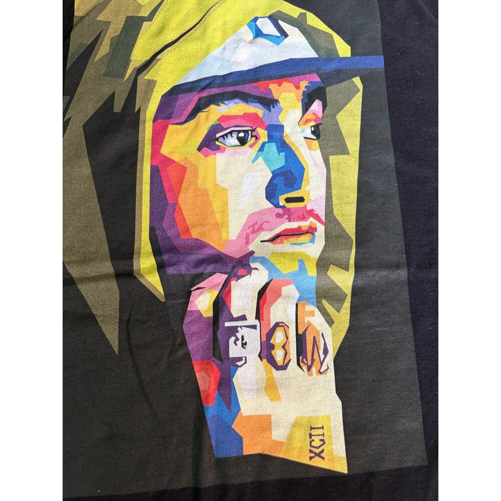 Mac Miller Rapper Graphic T-Shirt Men's XL Black Colorful Portrait Gildan NWOB